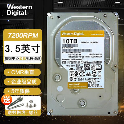 WD 西部數據 金盤 10TB 3.5英寸企業級伺服器機械硬碟WD102VRYZ