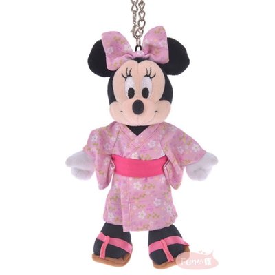 日本迪士尼 米妮 夏日浴衣 娃娃 吊飾玩偶。現貨【Fun心購】