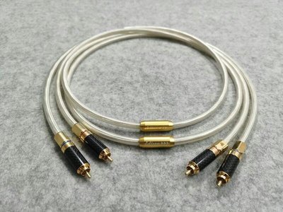 Edison audio 4層隔離 4芯鍍銀 + 碳纖維鍍金頭 RCA 訊號線