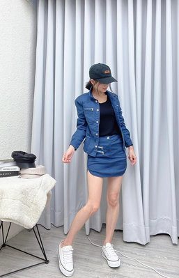 ♥️ AMY DRESS ♥️ 🎎韓國🎎 220037 正韓 襯領口帶拉鍊排釦外套+裙褲 一套