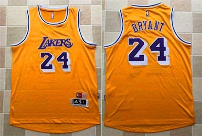 科比·布萊恩（Kobe Bryant）洛杉磯湖人隊24號 球衣 AU面料 复古版  黄色