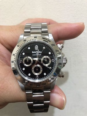 A BATHING APE TYPE 3 BAPEX Daytona 機械錶黑面95%新| Yahoo奇摩拍賣