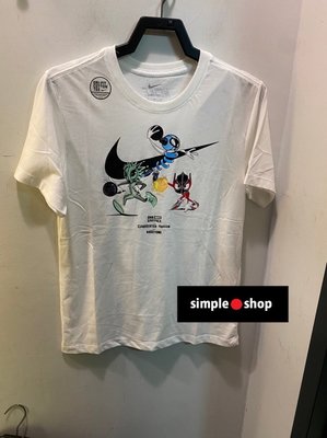 【Simple Shop】NIKE Dri-FIT 運動短袖 塗鴉 外星人 籃球 短袖 白色 男款 DO9156-100