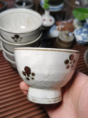 日本回流 水月窯 大號主人杯 茶杯 鐵繪梅花圖 標價為單只價