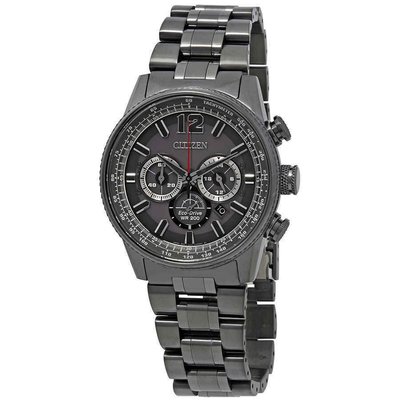 【換日線】男錶 Citizen Nighthawk Chronograph Charcoal Grey Dial Men's Watch CA4377-53H