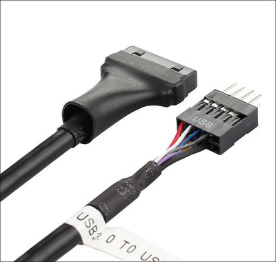USB3.0 20pin轉9pin公USB2.0插針轉接線 USB3.0轉2.0數據線