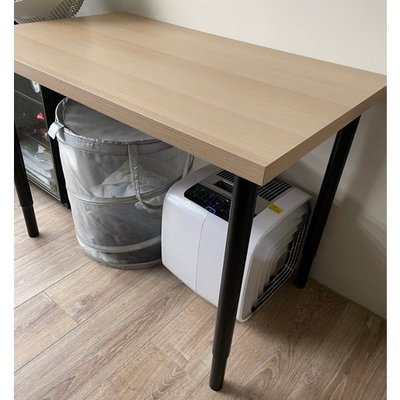 特賣-桌子 書桌 辦公桌 ikea 書桌/工作桌, 染白橡木紋/深灰色