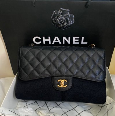 （非賣品！）Chanel #限量款Vip購；金色金屬*含K金*Jumbo雙蓋金扣荔枝皮包包😘超級漂亮✨✨✨！