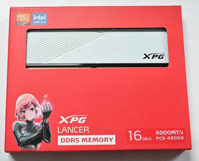 @淡水無國界@ ADATA 威剛 LANCER DDR5-6000MHz 16GB*2 超頻桌上型記憶體-白(AX5U6000C3016G-DCLAWH)