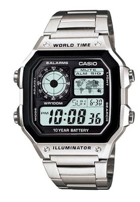 【天龜】CASIO 十年電力世界時間經典錶款 AE-1200WHD-1A