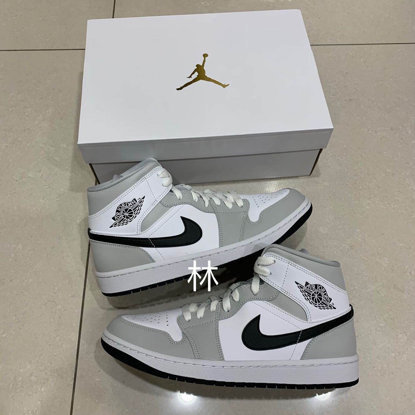 全新Air Jordan 1 Mid Light Smoke Grey 灰白煙灰小Dior 女鞋男女段