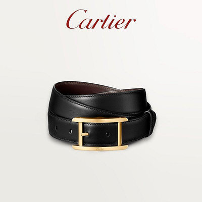 【現貨精選】Cartier卡地亞Tank系列 雙面可調節腰帶 鍍金鍍鈀飾面牛皮皮帶