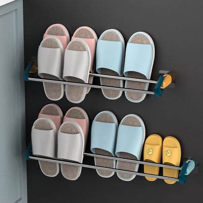浴室拖鞋架壁掛掛式墻壁廁所鞋子收納神器衛生間免打孔鞋架置物架，特價