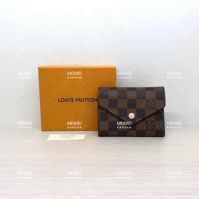 30年老店 預購 Louis Vuitton Victorine 短夾 棋盤格 芭蕾粉 3折式 皮夾 N61700 LV