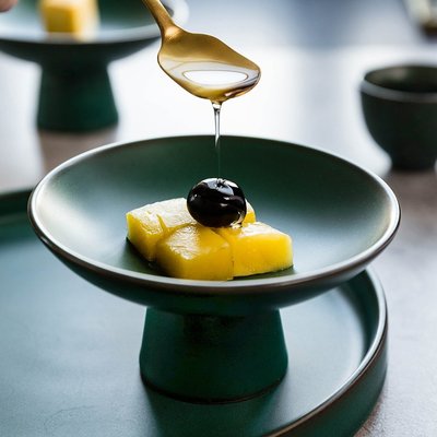 現貨熱銷-美式果盤創意歐式陶瓷果盤客廳餐桌茶幾擺件高腳盞水果盤#歐式 #簡約 #便捷生活
