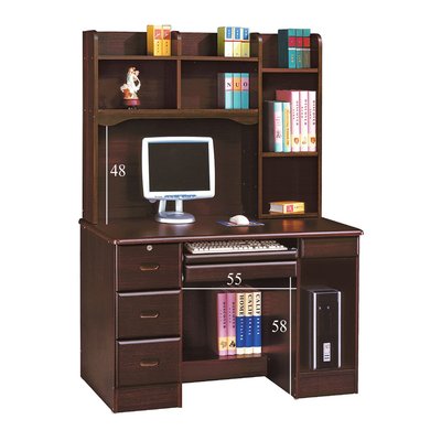 【在地人傢俱】22 歡樂購-603型胡桃色木心板4尺鍵盤電腦桌/書桌~全組 KH265-1