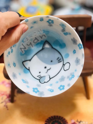 日本 有田燒 有古窯 卡通貓米飯碗