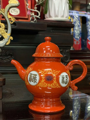 老件早期麗台珊瑚紅茶壺 酒壺（非大同瓷器）