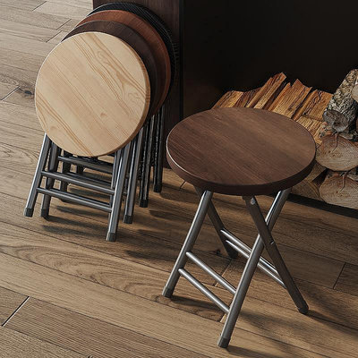 【現貨】圓形折疊凳配圓桌的凳子可以折疊的凳子折貼凳收折凳子簡易餐桌椅 自行安裝