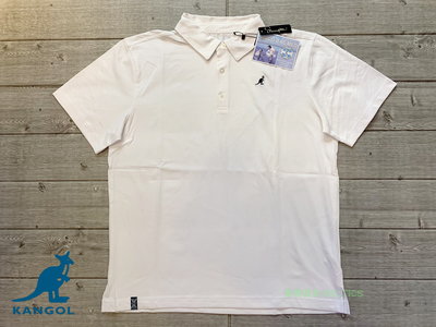 塞爾提克~KANGOL 英國袋鼠 男生 PIMA 機能棉 彈性速乾 短袖 POLO衫 短袖衣服 白色-有大尺碼