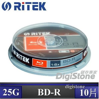 [出賣光碟] RiTEK 錸德 6xBD-R 藍光燒錄片 X版 25GB 原廠10片布丁桶裝
