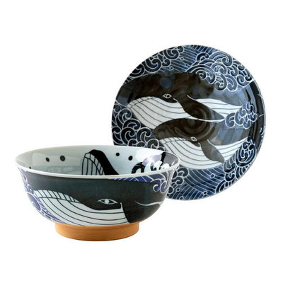 日本製 鯨魚 深盤 拉麵碗 美濃燒 餐盤 餐碗 飯碗 盤子 日本餐具