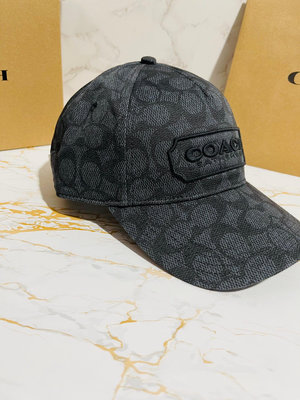 現貨熱銷- COACH c3433 太陽帽 帽子 男女通用款 經典C字圖紋 可調節鬆緊 時尚簡約大方 超低直購