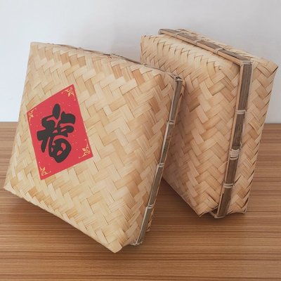 下殺-純手工編織本色粽子食品竹籃禮盒水果臘肉月餅特色包裝年貨禮品盒