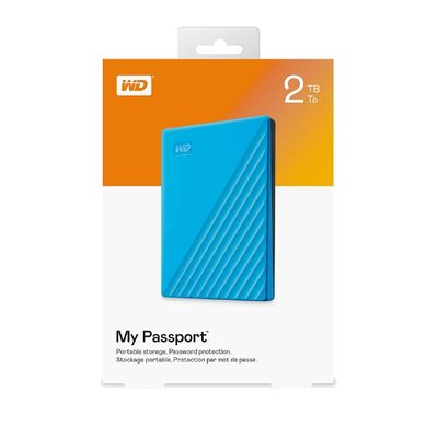 威騰 WD 新款 My Passport 2.5吋 行動硬碟 天空藍 2TB (WD-MPNEW-B-2TB)