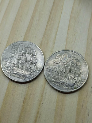 【大洋洲】新西蘭1972年50分硬幣 大帆船 女王錢幣  D