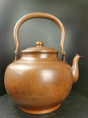 老銅壺，.日本流轉 山川堂造 昭和時期老堂口 手打老銅壺 水