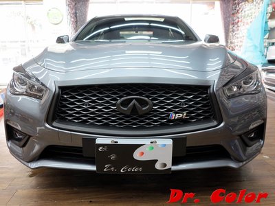 Dr. Color 玩色專業汽車包膜 Infiniti Q50 S 黑carbon/髮絲黑_水箱護罩/BC柱/窗框