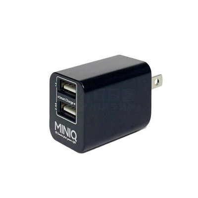 MINIQ 智慧型USB急速充電器 變壓器 AC-DK46T極致黑 (適用Ciriuspet熱敷墊)