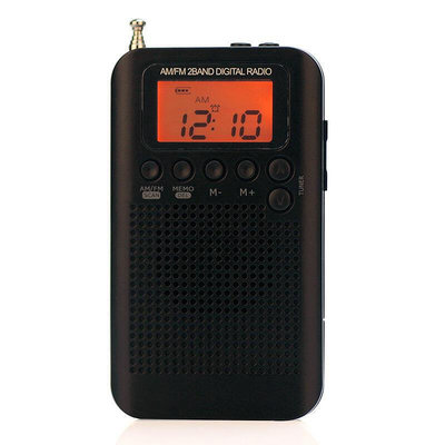 【現貨】可攜式迷你amfm 兩波段數字運動解調收英語聽力會議接收音機