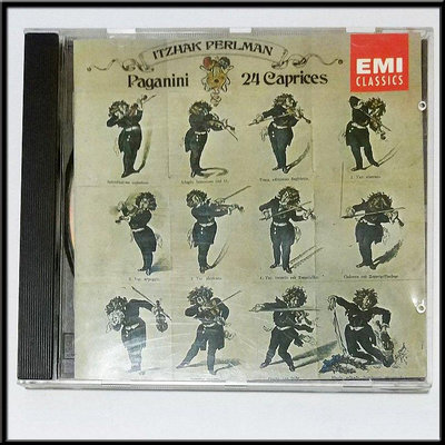 曼爾樂器~EMI 帕格尼尼 24首隨想曲 帕爾曼小提琴 日本東芝老版CD
