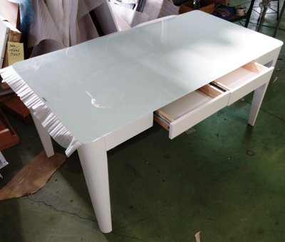 大型餐桌 北歐風 烤多層白漆 書桌 辦公桌 實木桌腳 外銷產品 DIY
