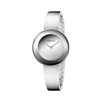 瑞士製 CK Calvin Klein 43折!銀色現代極簡時尚精品手環手錶女錶K7N23U48