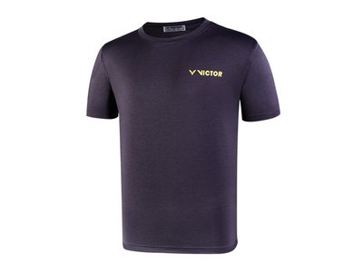 (羽球世家)【二件免運】勝利短袖T恤 T-2109 C新款排汗麻花 休閒運動衫 胸前VICTOR字 LOGO 黑色