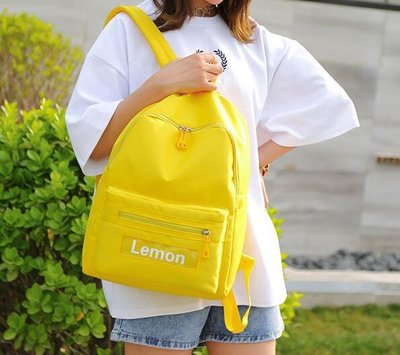 FINDSENSE X 韓國 女款 流行時尚 顏色字母 大容量 防水 帆布包包 學生書包 後背包 雙肩背包