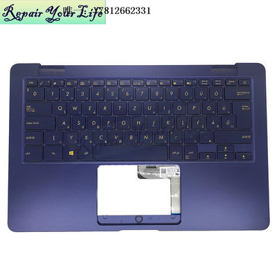 電腦零件適用華碩ASUS UX490UA ZEBOOK UX490 背光 藍色C殼 筆記本鍵盤 HU筆電配件