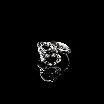 【宜家精品百貨】【JK銀飾】雙頭蛇 ／925純銀 戒指