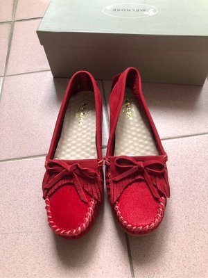 AS系列MELROSE紅色 麂皮流蘇豆豆鞋