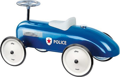 全新正品。法國 VILAC。兒童騎乘金屬復古經典汽車  - 寶藍色警車款。預購