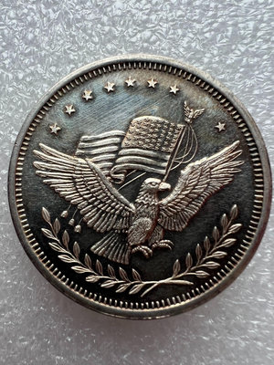 美國APM天平貿易銀章 鷹洋銀幣 星條旗 純銀1盎司 80年