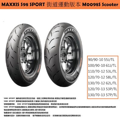 台中潮野車業 完工價 MAXXIS S98 SPORT 街道版 120/70-12 勁戰 雷霆S JET SL
