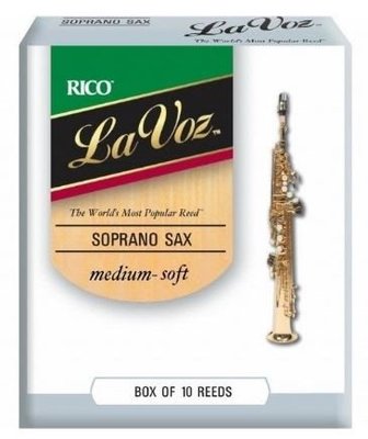 【金聲樂器】美製 LA VOZ Soprano sax Medium Soft 高音薩克斯風 竹片 10片裝