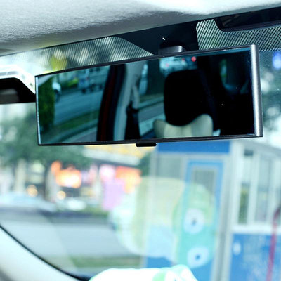 車內大視野后視鏡 防炫目反光鏡 汽車室內倒車鏡 廣角曲面藍白