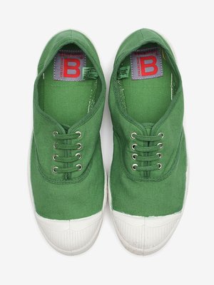 代購 法國22秋冬新款bensimon 基本款草綠色綁帶帆布鞋