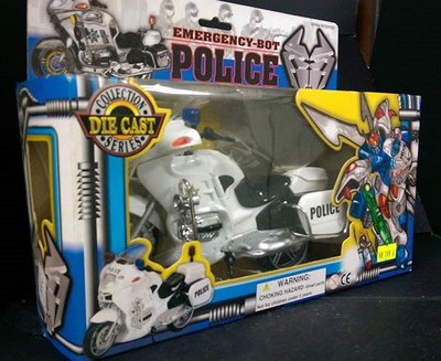 E-2 櫃 ： 早年非官方製 POLICE CAR 變形金剛 哈雷警車 　天富玩具店
