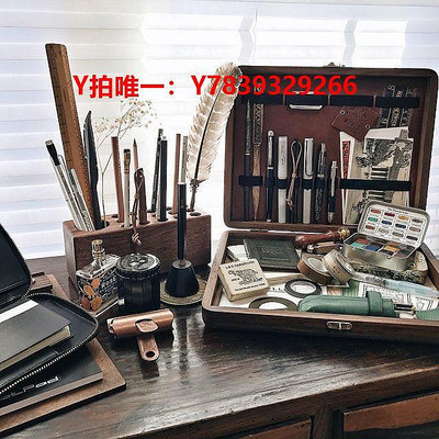 筆架Galen Leather土耳其蓋倫-手工鋼筆和工具架-桃花心木
